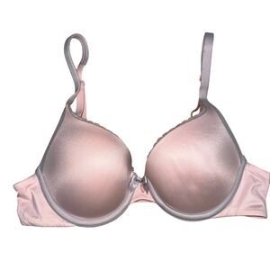 Victoria's Secret Body by Victoria Perfect Shape Bra Pink Grey Trim‎ Size 34B